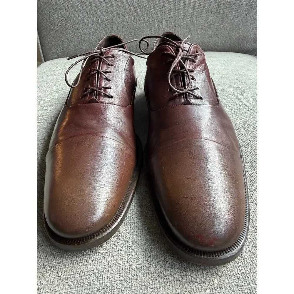 Bruno Magli Adriano Leather Cap Toes Oxford Shoe Men's 12 Brown Classic Elegant